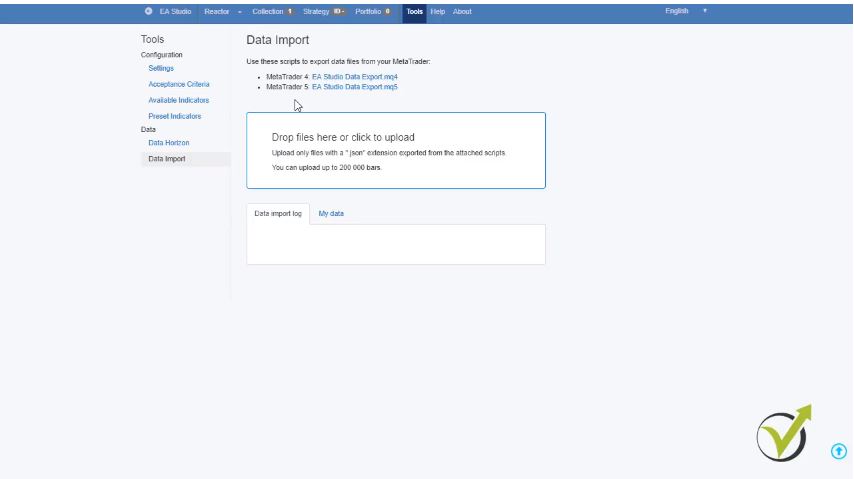 Trading software Hostorical data input