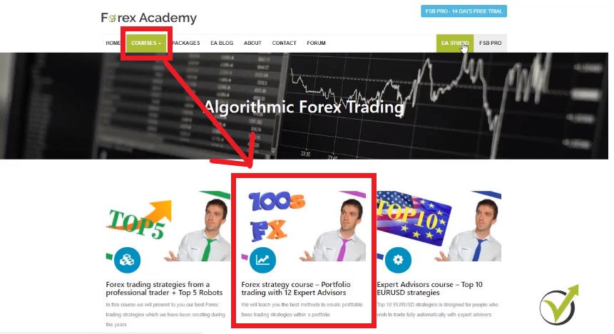 The algo trading course for the trading software