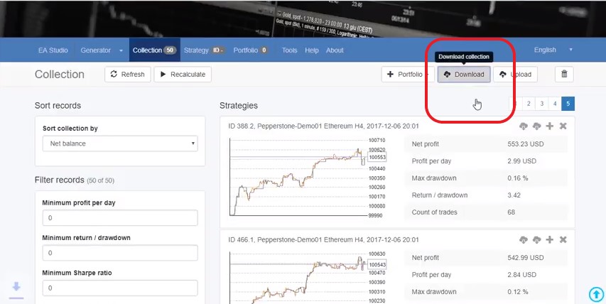 test trading strategies