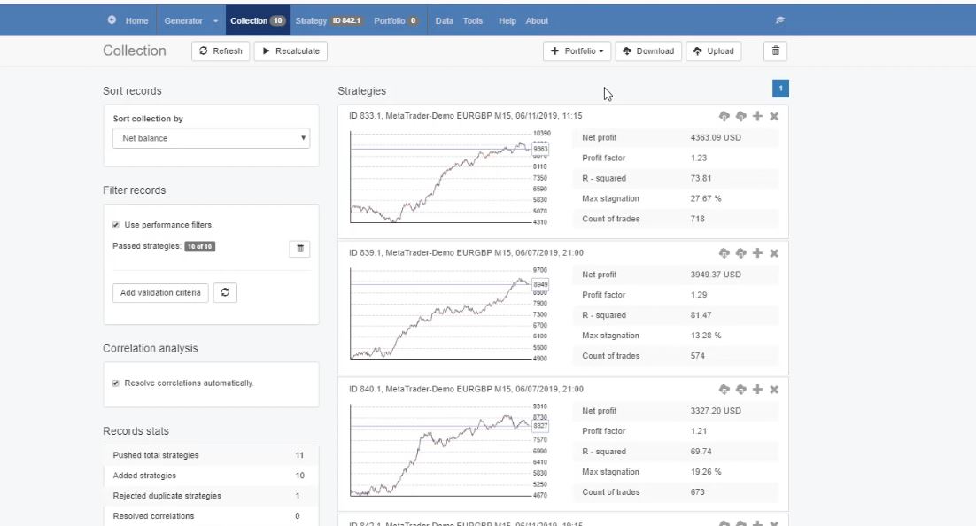 backtest portfolio EAs