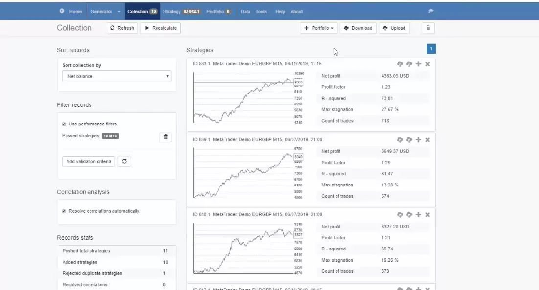 backtest portfolio EAs