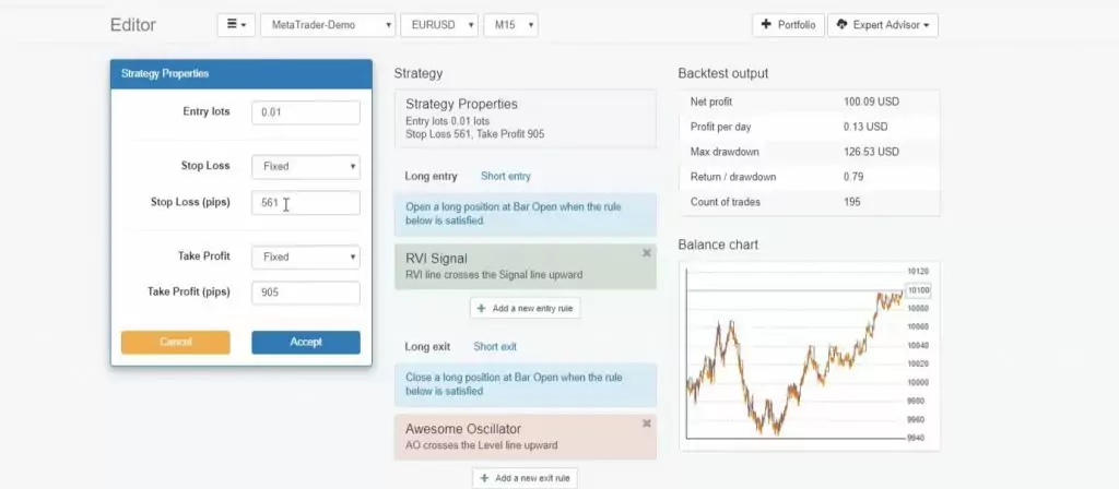 Forex algorithmic trading EA Studio set up example