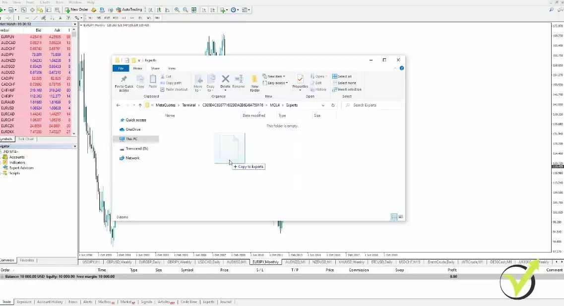 how to place Expert Advisor on MetaTrader