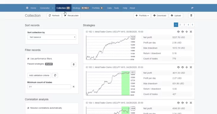 Stochastic trading strategy