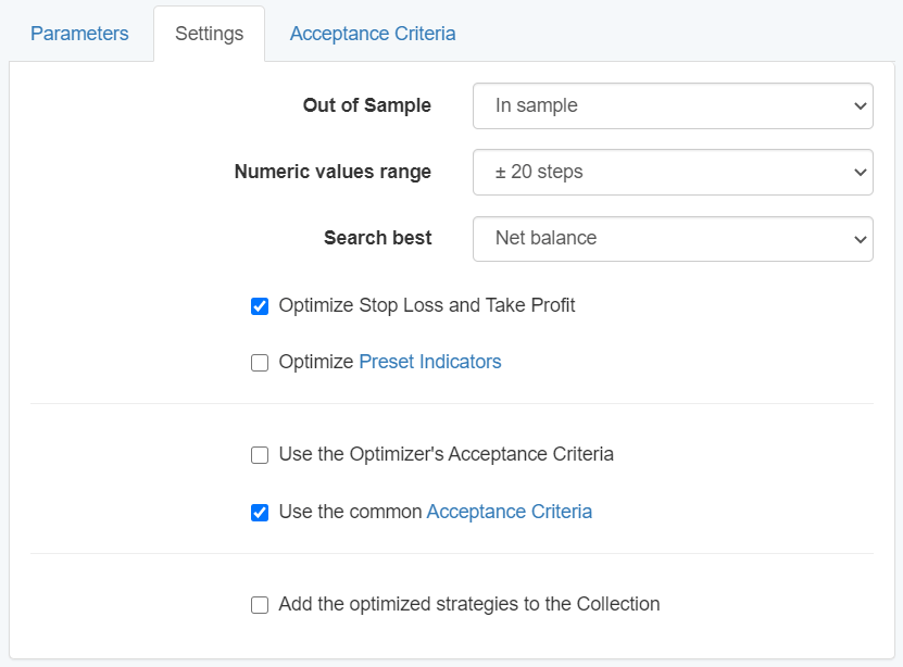 forex strategy optimizer settings