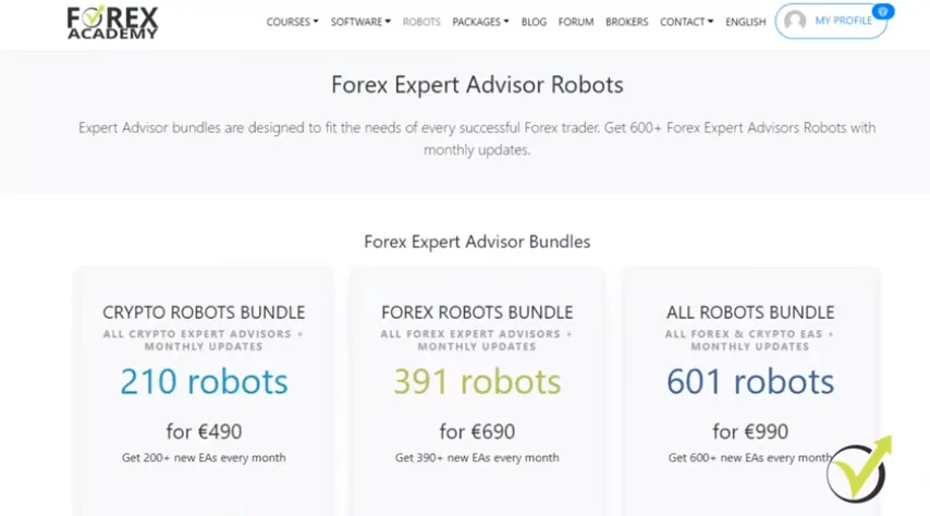 trading academy offers robots for trading
