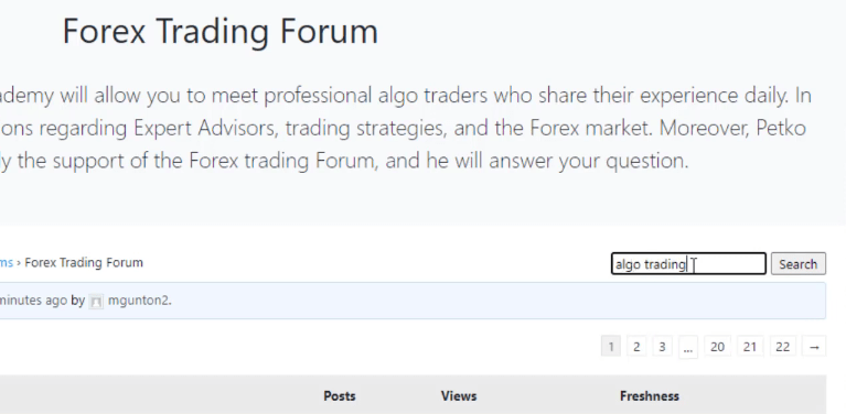 algo trading in the Forum