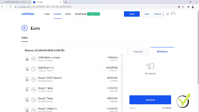 can i withdraw from coinbase to my bank account
