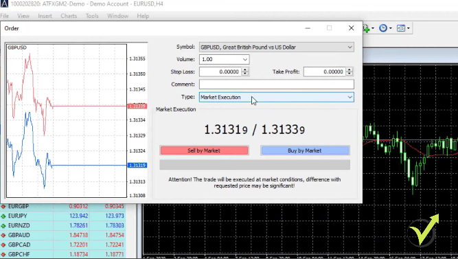 MetaTrader tutorial order interface