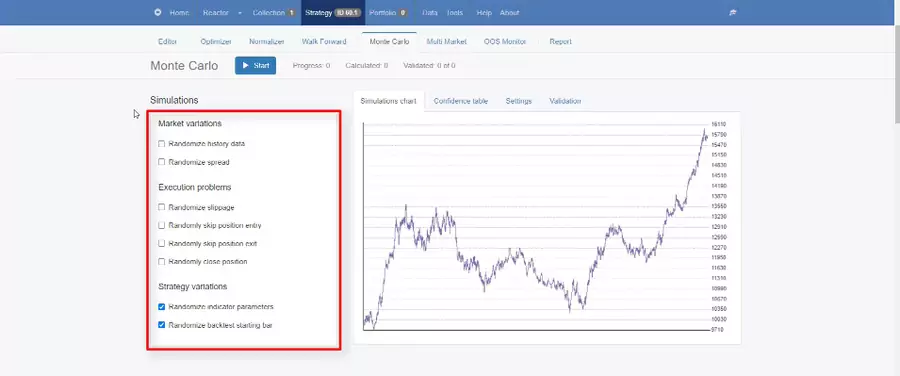 robustness testing
 with Monte Carlo in EA Studio