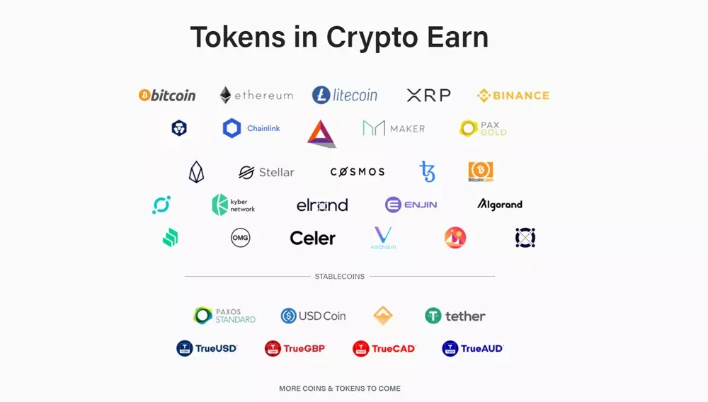 Tokens in Crypto Earn