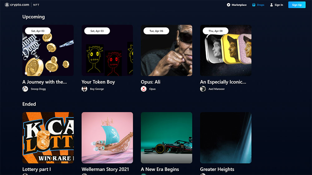 Upcoming drops on the Crypto.com NFT platform
