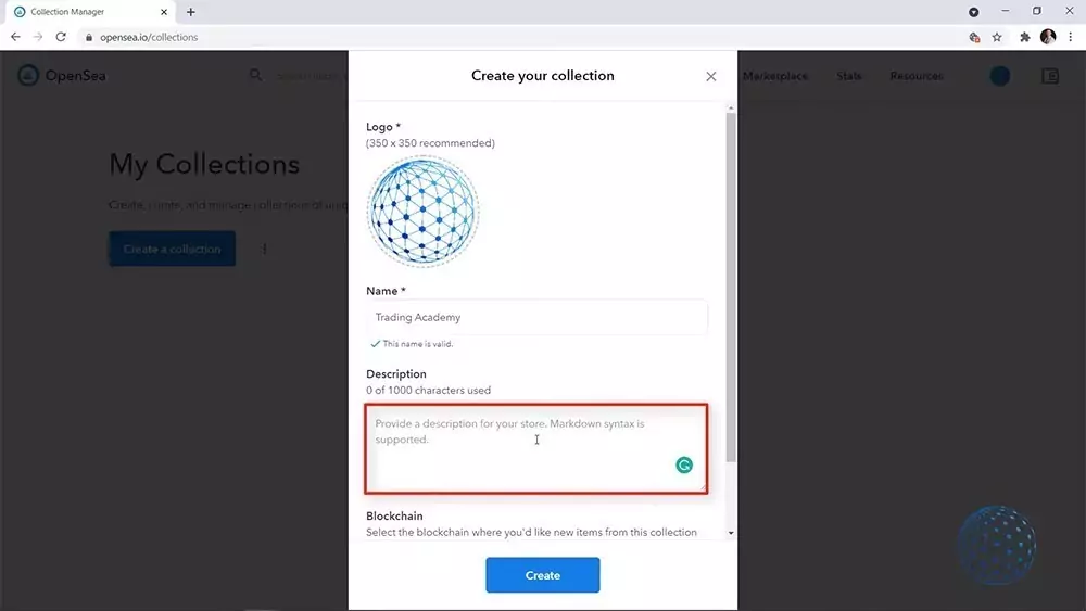 NFT Collection settings