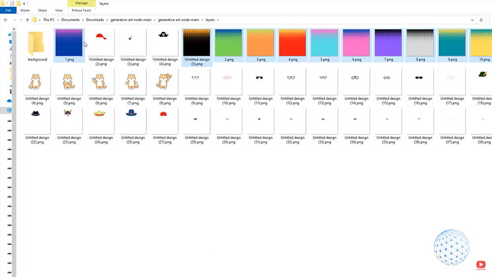 the layers folder holds the NFT collection structure