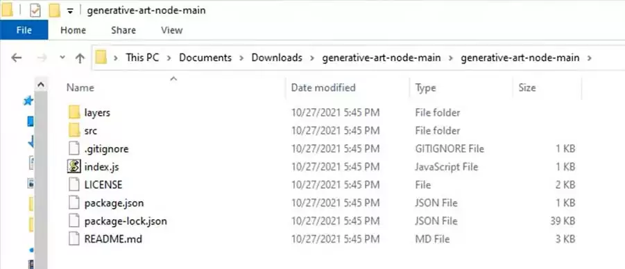 The NFT generation code files