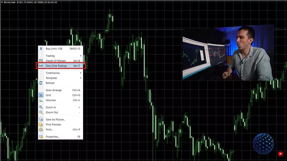 how to enable One Click Trading on MetaTrader 4